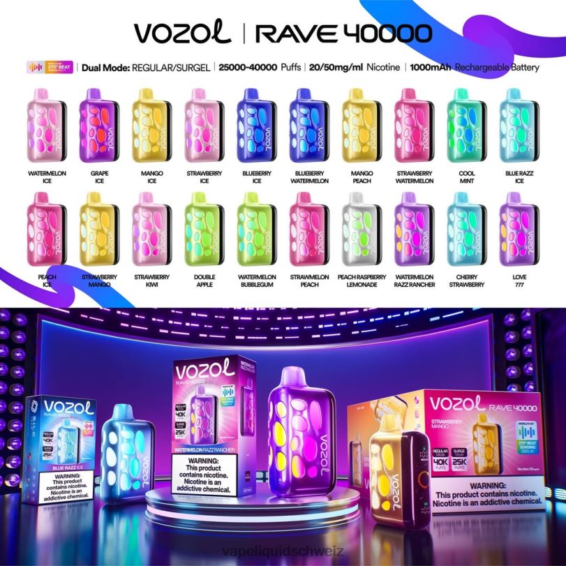 Vozol Rave 40000 48DJD1 Vape Schweiz