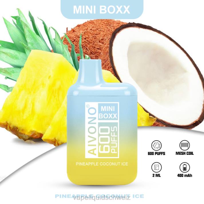 E-Liquid Schweiz - Aivono AIM MINI BOXX 600 Ananas-Kokos-Eis VN8T238