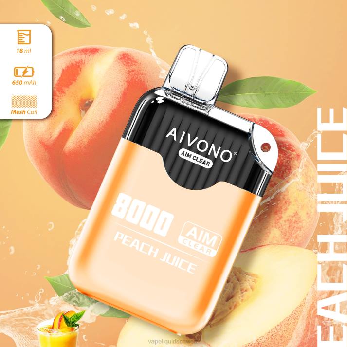 E-Liquid Schweiz - Aivono AIM CLEAR 8000 Pfirsichsaft VN8T203