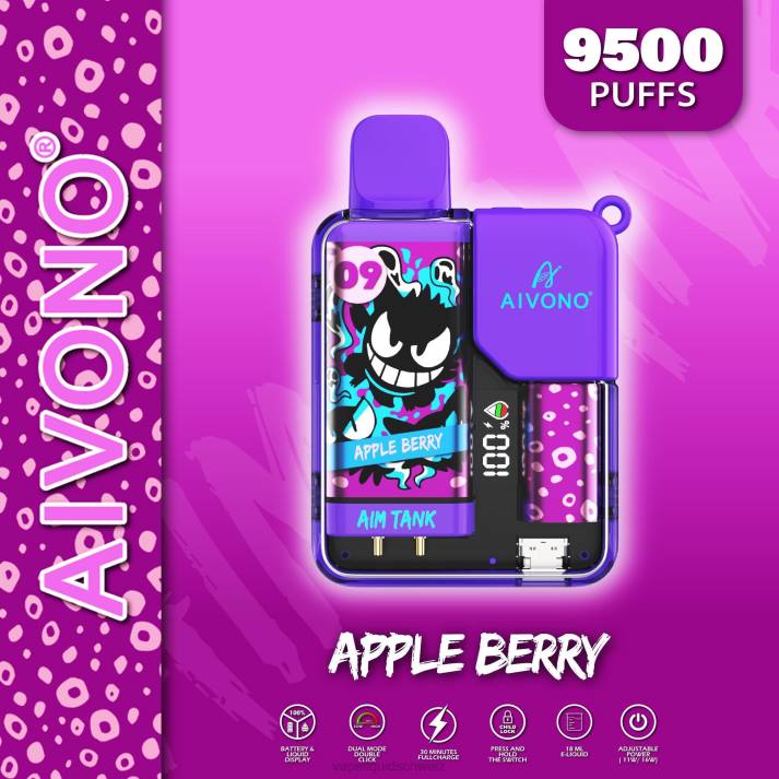 E-Liquid Schweiz - Aivono AIM TANK 9500 Apfelbeere VN8T43