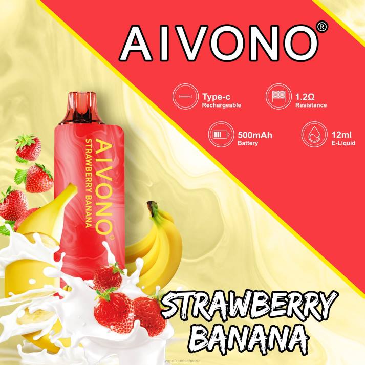 Vape Liquid - Aivono AIM GUN 7000 Erdbeerbanane VN8T107