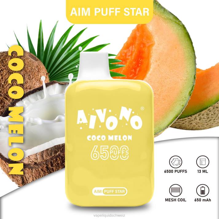 Vape Liquid - Aivono AIM PUFF STAR 6500 Kokomelone VN8T297