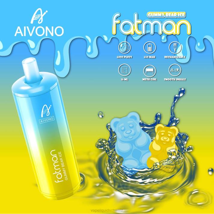 Vape Liquid - Aivono FATMAN 6800 Gummibärchen-Eis VN8T32