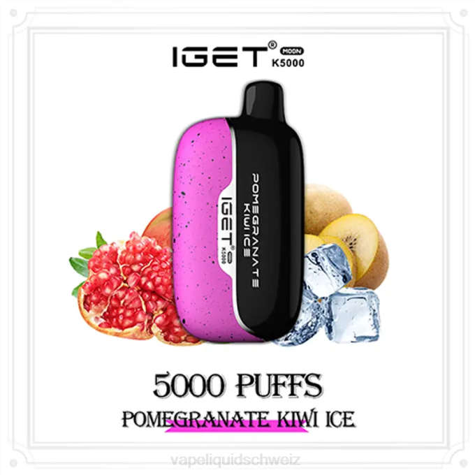 Vape Liquid - IGET Moon k5000 Granatapfel-Kiwi-Eis H20617