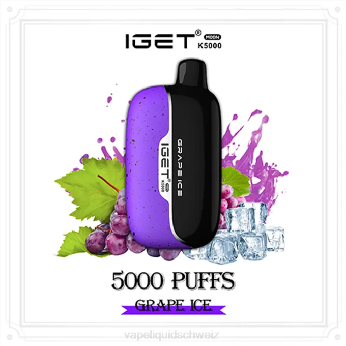 Vape Ohne Nikotin - IGET Moon k5000 Traubeneis H2064