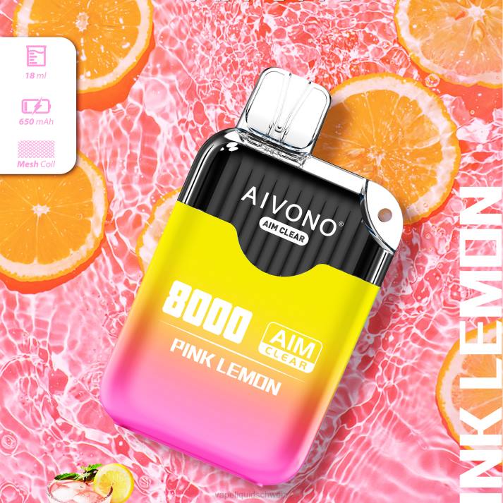 Vape Schweiz - Aivono AIM CLEAR 8000 rosa Zitrone VN8T211