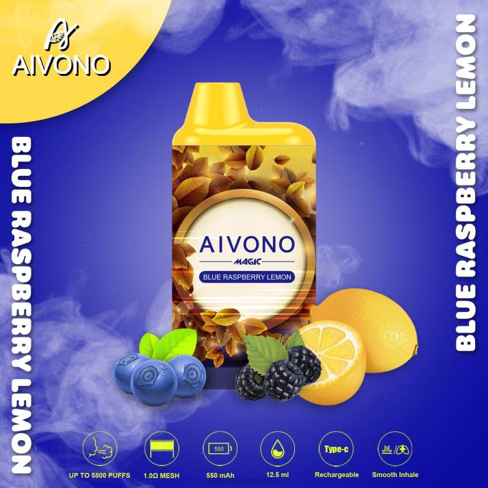 Vape Schweiz - Aivono AIM MAGIC 5800 Mundbox-Zigarette blaue Himbeerzitrone VN8T91