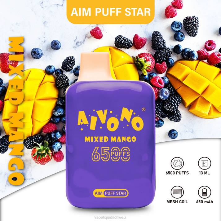 Vape Schweiz - Aivono AIM PUFF STAR 6500 gemischte Mango VN8T296