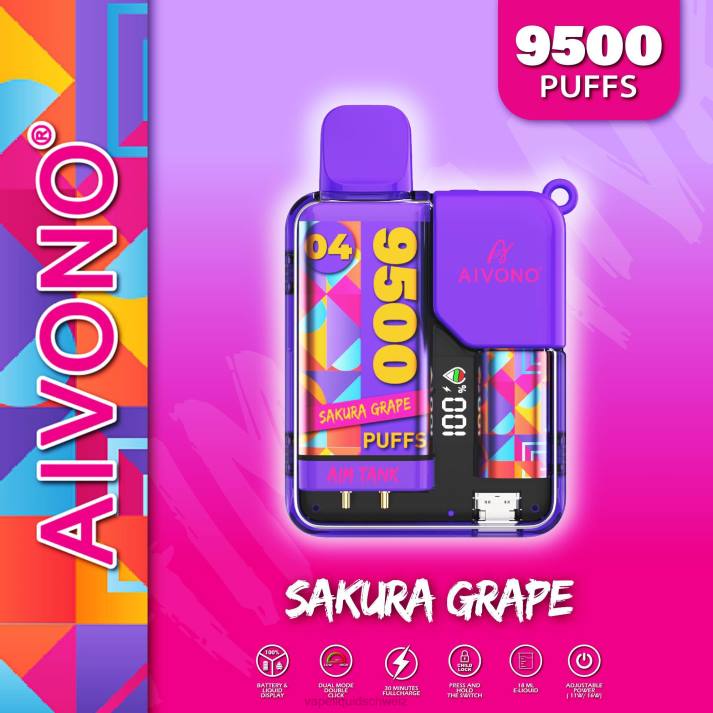 Vape Schweiz - Aivono AIM TANK 9500 Sakura-Traube VN8T36