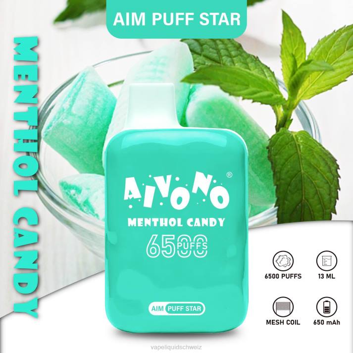 Vape Shop Zürich - Aivono AIM PUFF STAR 6500 Menthol-Bonbons VN8T295