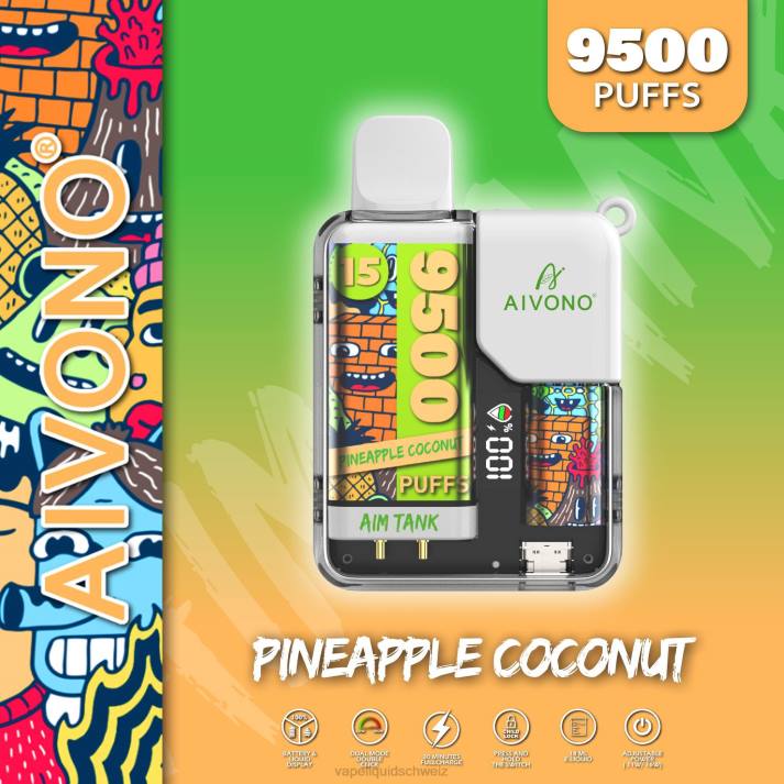Vape Shop Zürich - Aivono AIM TANK 9500 Ananas-Kokosnuss VN8T40