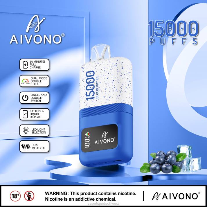 E-Liquid Schweiz - Aivono AIM magic 15000 Blaubeereis VN8T68