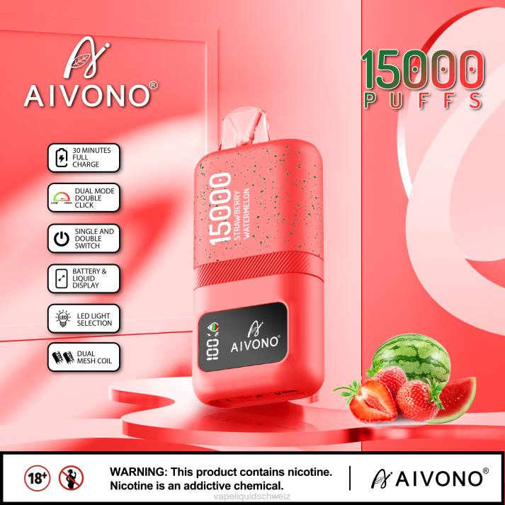 E-Liquid Schweiz - Aivono AIM magic 15000 Erdbeerwassermelone VN8T58