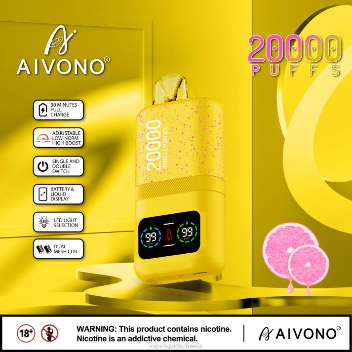 E-Liquid Schweiz - Aivono AIM magic 20000 rosa Zitroneneis VN8T83