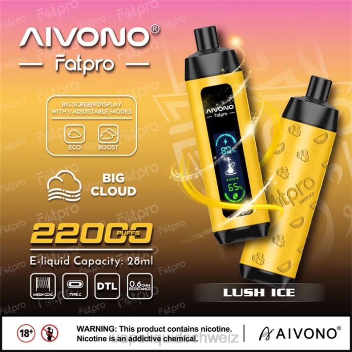 E-Liquid Schweiz - Aivono Fatpro 22000 üppiges Eis VN8T3