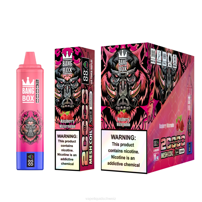 E-Liquid Schweiz - Bang Box 20.000 Züge intelligenter Bildschirm Himbeer-Wassermelone 0VPV53