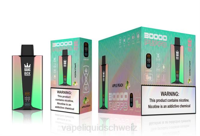 E-Liquid Schweiz - Bang Box 30.000 Züge intelligenter Bildschirm Apfel-Pfirsich 0VPV83