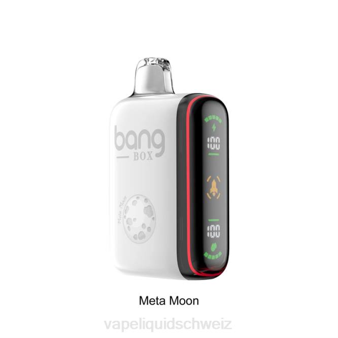 E-Liquid Schweiz - Bang Box 9000–18000 Züge, intelligente Leistungsanzeige Meta-Mond 0VPV33