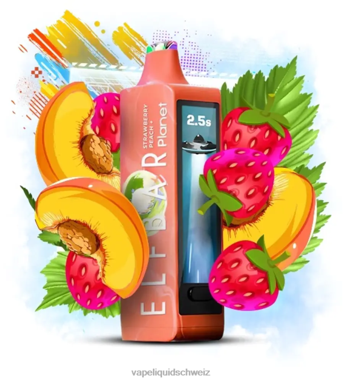 E-Liquid Schweiz - Elf Bar Planet 25000 Erdbeerpfirsich 2RP6428