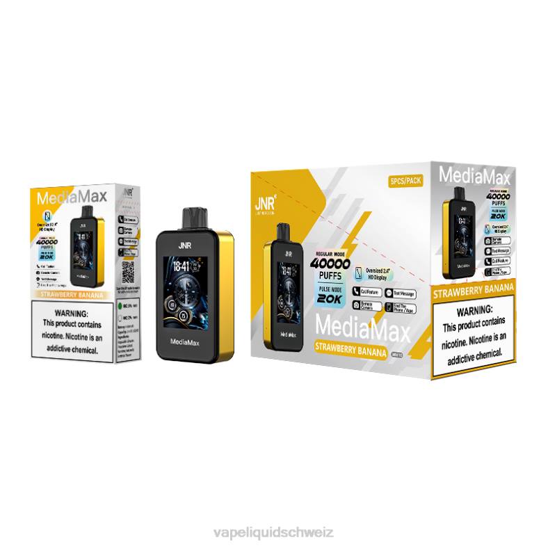 JNR MediaMax 40.000 Puff RJ6816 Erdbeerbanane vape shop zürich