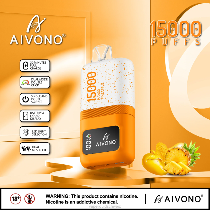 Vape Ohne Nikotin - Aivono AIM magic 15000 Mango-Ananas VN8T69
