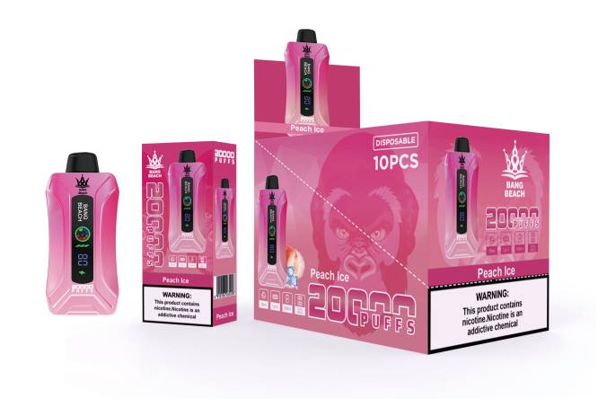 Vape Ohne Nikotin - Bang Beach 20000 Züge Smart Screen Vape Pfirsicheis 0VPV9