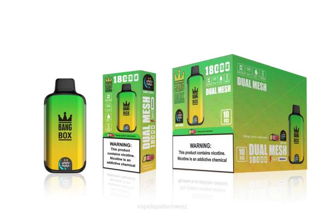 Vape Ohne Nikotin - Bang Box 18000 Züge Mango-Pfirsich-Wassermelone 0VPV89