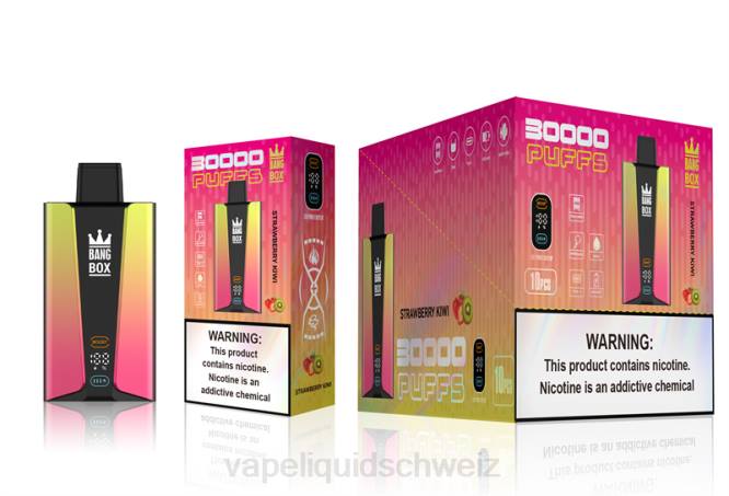 Vape Ohne Nikotin - Bang Box 30.000 Züge intelligenter Bildschirm Erdbeer-Kiwi 0VPV74