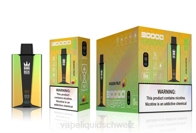 Vape Ohne Nikotin - Bang Box 30.000 Züge intelligenter Bildschirm Passionsfrucht 0VPV84