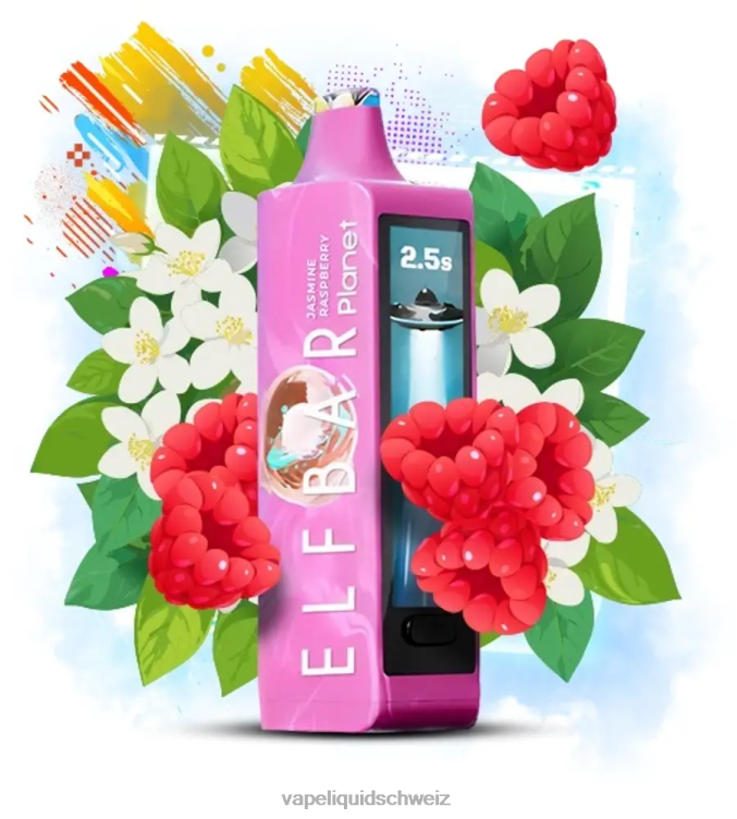 Vape Ohne Nikotin - Elf Bar Planet 25000 Jasmin-Himbeere 2RP6419