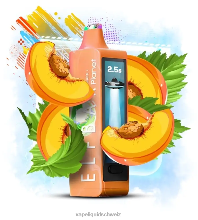 Vape Ohne Nikotin - Elf Bar Planet 25000 Pfirsich 2RP6424