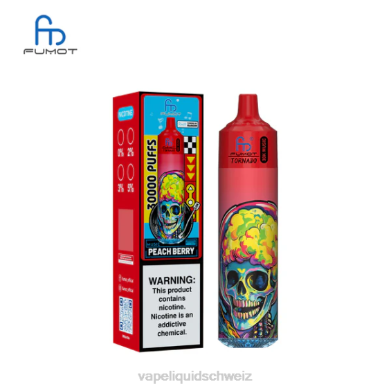 Vape Ohne Nikotin - Fumot Tornado 30.000 Musik Pfirsichbeere XD6819