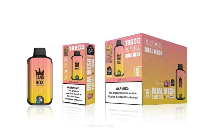 Vape Schweiz - Bang Box 18000 Züge Pfirsichsaft 0VPV91