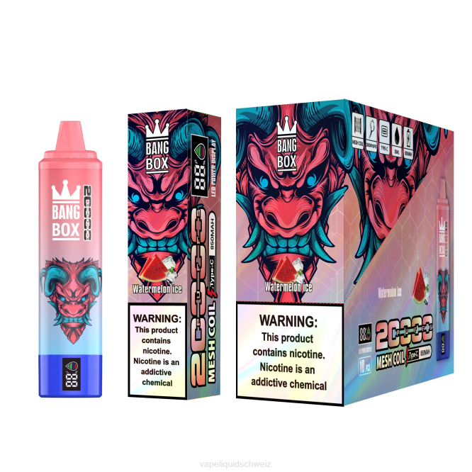 Vape Schweiz - Bang Box 20.000 Züge intelligenter Bildschirm Wassermeloneneis 0VPV56