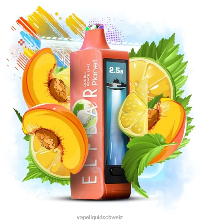Vape Schweiz - Elf Bar Planet 25000 doppelte Pfirsich-Limette 2RP6431