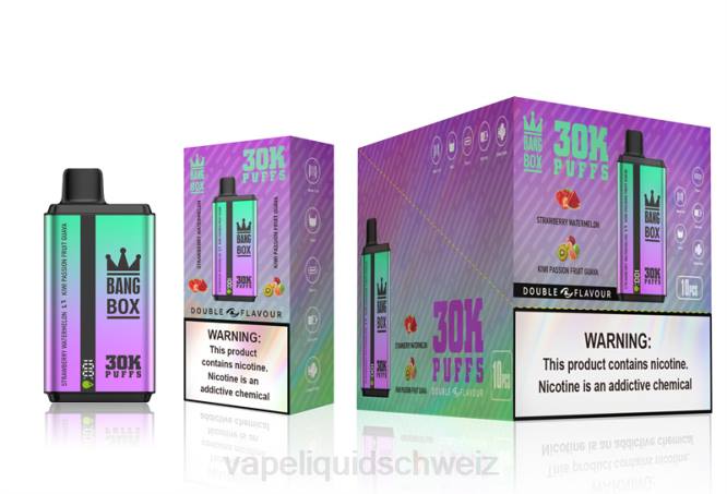 Vape Shop Zürich - Bang Box 30.000 Züge, zwei Geschmacksrichtungen Erdbeere, Wassermelone und Kiwi, Passionsfrucht, Guave 0VPV70