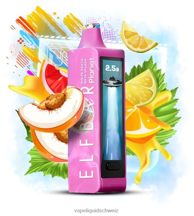 Vape Shop Zürich - Elf Bar Planet 25000 Weißer Pfirsich-Baja-Spritzer 2RP6420