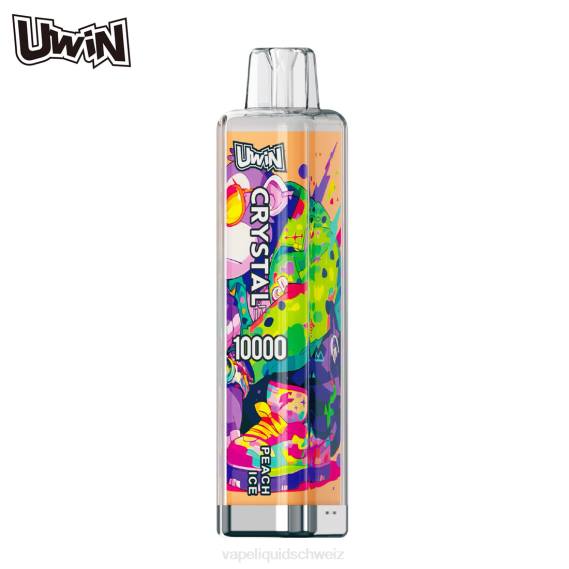 Vape Shop Zürich - UWIN CRYSTAL 10000 Einweg-Vapes Pfirsicheis DP6X10