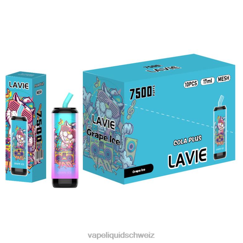 Vape Ohne Nikotin - LAVIE Cola Plus 7500 Züge Traubeneis 6626B254