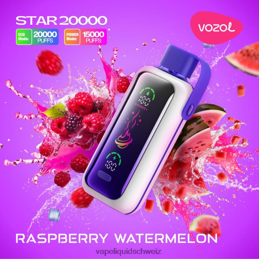 Vape Ohne Nikotin - VOZOL STAR 20000 Himbeer-Wassermelone N468LX19