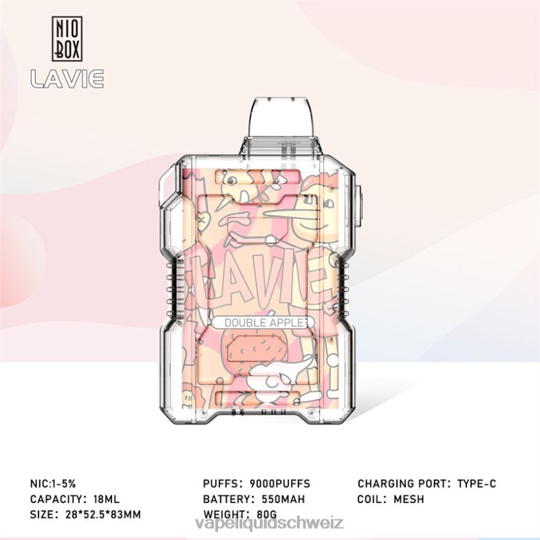 Vape Shop Zürich - LAVIE NIO BOX 9000 Züge Doppelapfel 6626B195