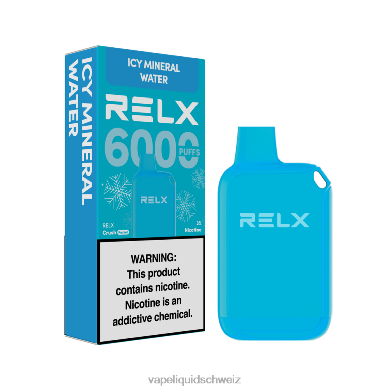 E-Liquid Schweiz - RELX Crush Pocket 6000 eisig eiskaltes Mineralwasser R6XLR23