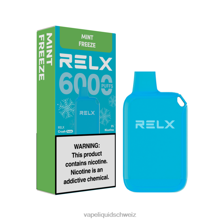 Vape Liquid - RELX Crush Pocket 6000 eisig Minze einfrieren R6XLR12