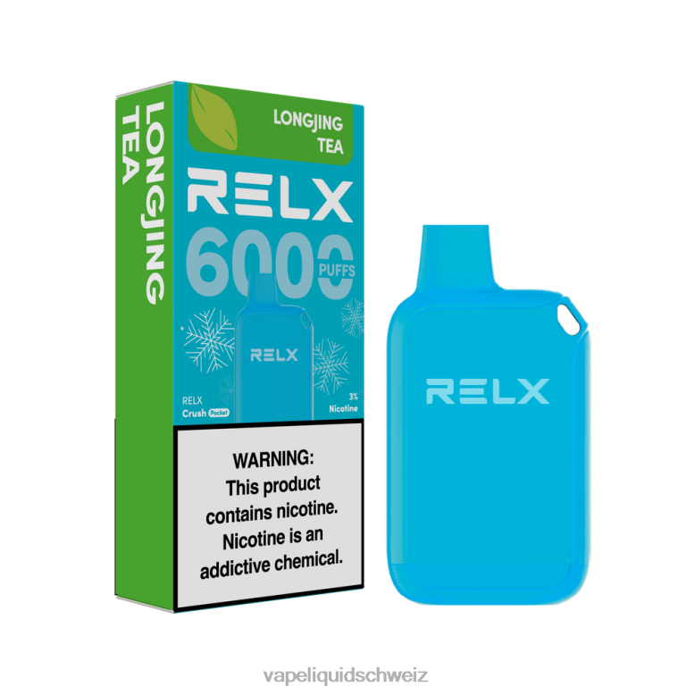 Vape Ohne Nikotin - RELX Crush Pocket 6000 eisig Longjing-Tee R6XLR9