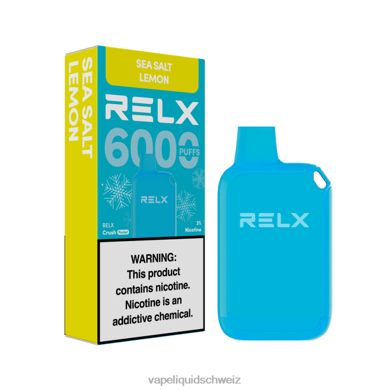 Vape Schweiz - RELX Crush Pocket 6000 eisig Meersalz Zitrone R6XLR11