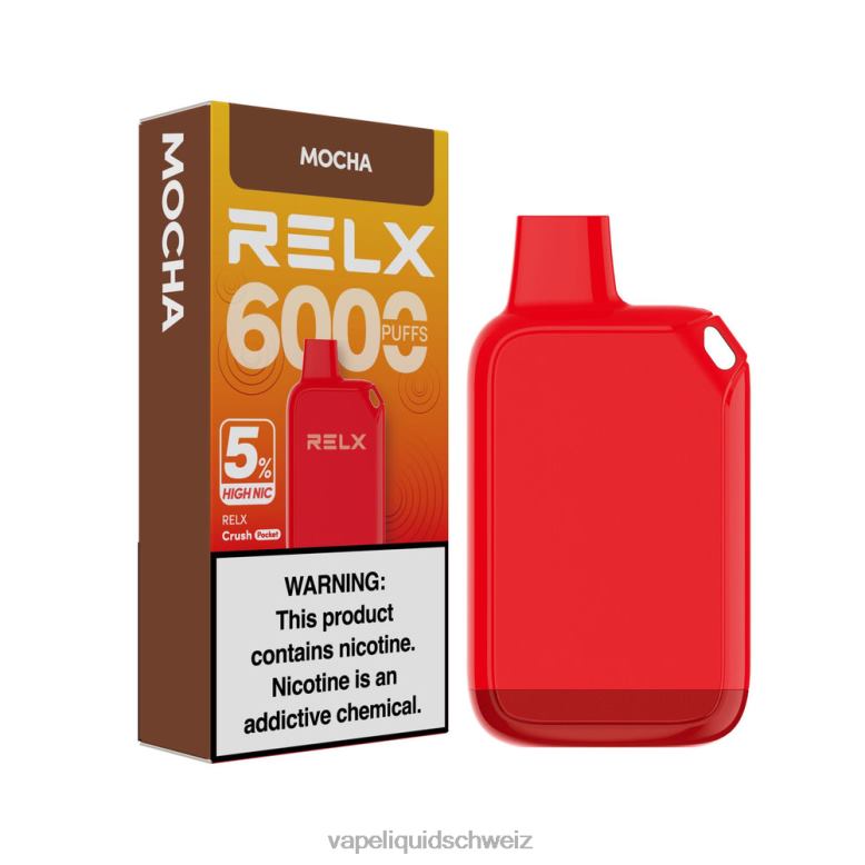 Vape Shop Zürich - RELX Crush Pocket 6000 5 % hohe Nic Mokka R6XLR25