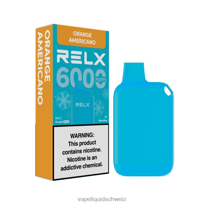 Vape Shop Zürich - RELX Crush Pocket 6000 eisig Orange Americano R6XLR15