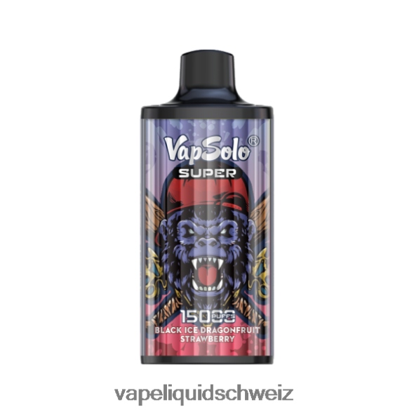 Vape Liquid - Vapsolo SUPER Einweg-Vapor Schwarzes Eis, Drangofrucht-Erdbeere L6JN4X107