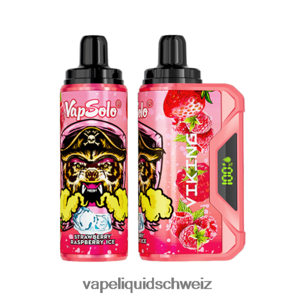 Vape Ohne Nikotin - Vapsolo VIKING Einweg-Vapor Erdbeer-Himbeer-Eis L6JN4X139