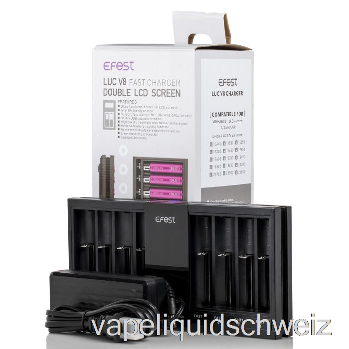 Efest Luc V8 Doppel-LCD-Bildschirm Schnellladegerät Vape Schweiz